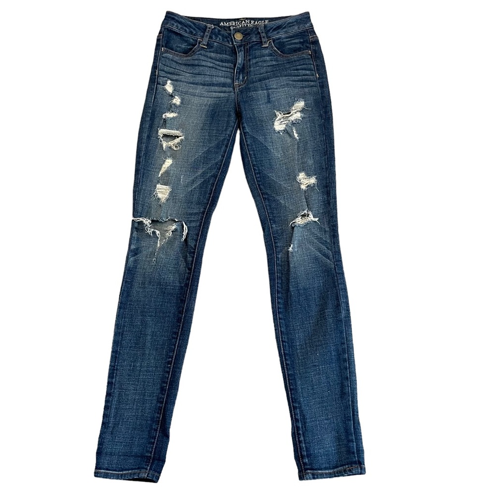 American Eagle Distressed Hi Rise Jeggings.  Size 2